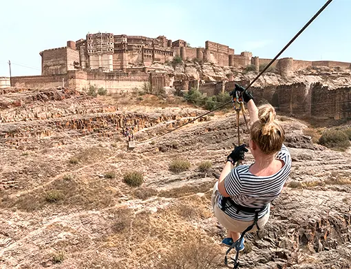 Zip Lining at Mehrangarh Fort