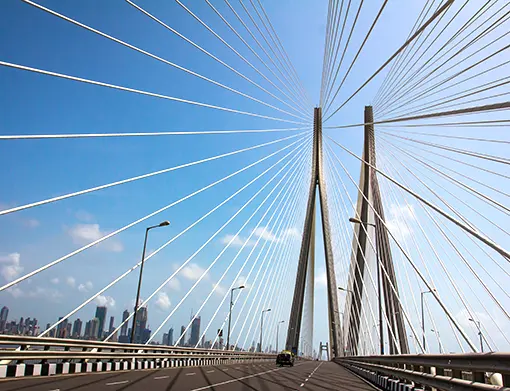 Drive on the Sea Link at Night