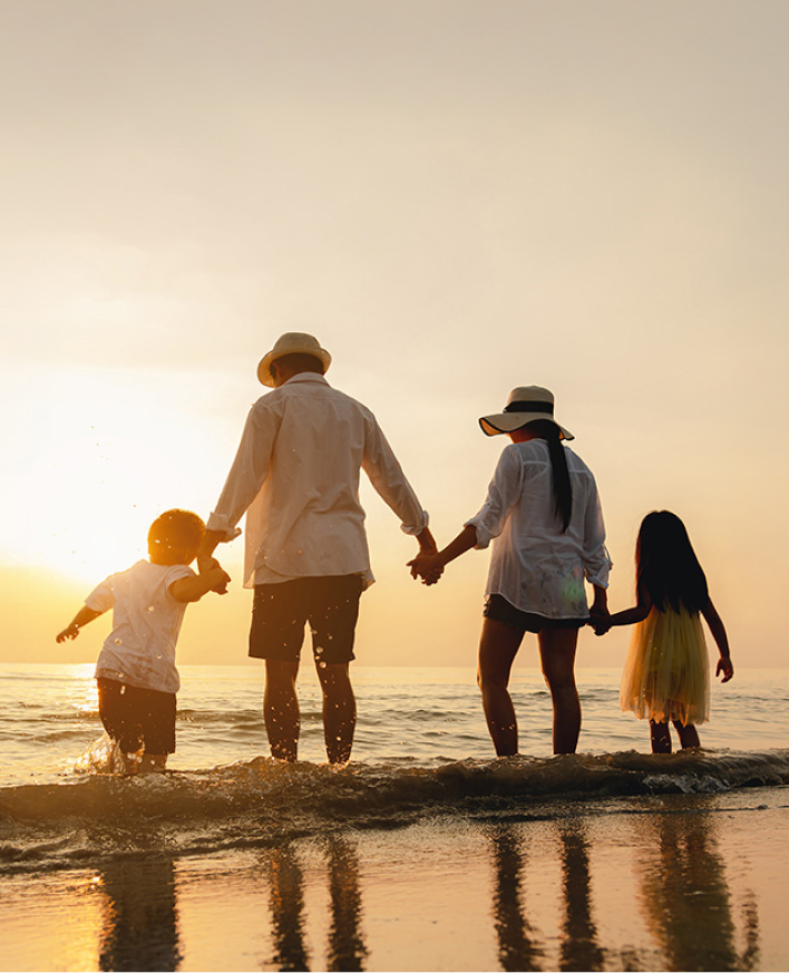 family-on-beach